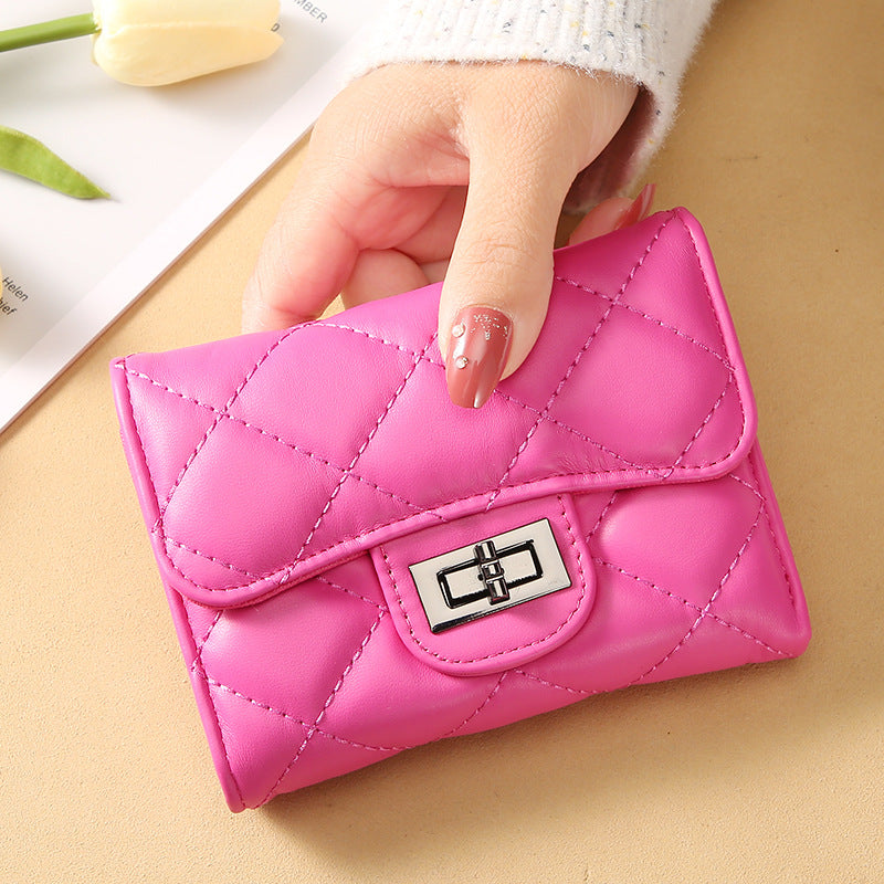 Women's Style Rhombus Short Clutch Korean Versatile Ladies Wallets