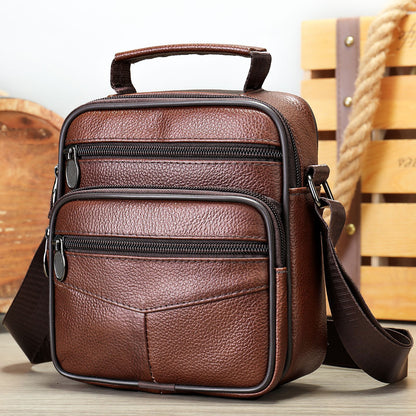 Men's Leather Vertical Top Layer Cowhide Men's Messenger Bags