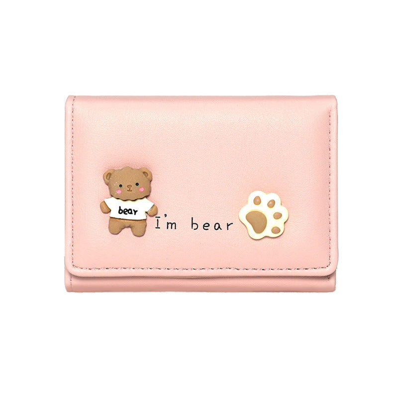 Women's Fashion Korean Style Cute Bear Simple Ladies Wallets