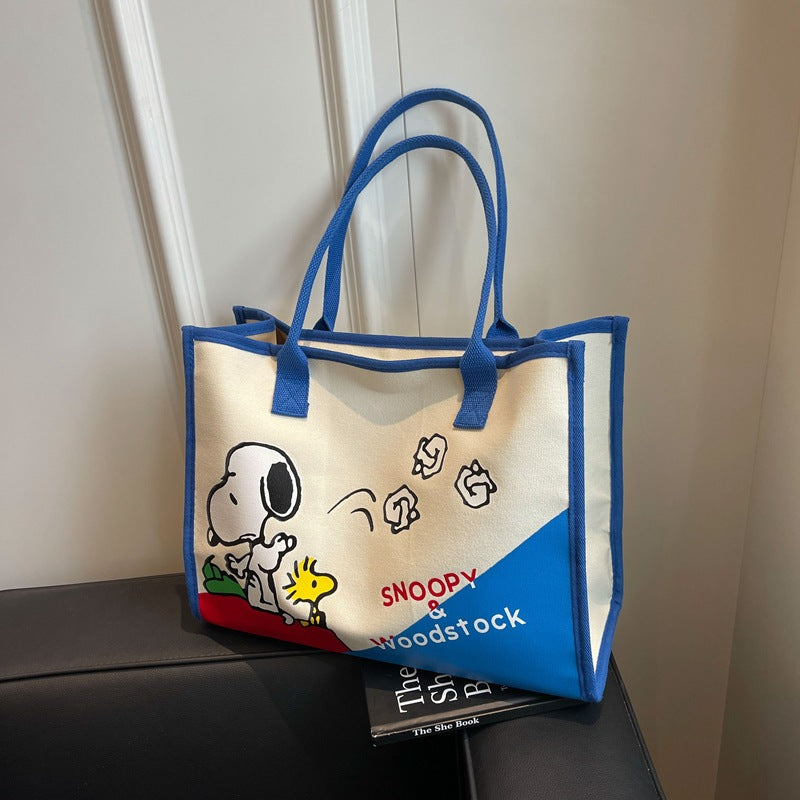 Women's Cartoon Cute Canvas Large Capacity Tote Outing Handbags