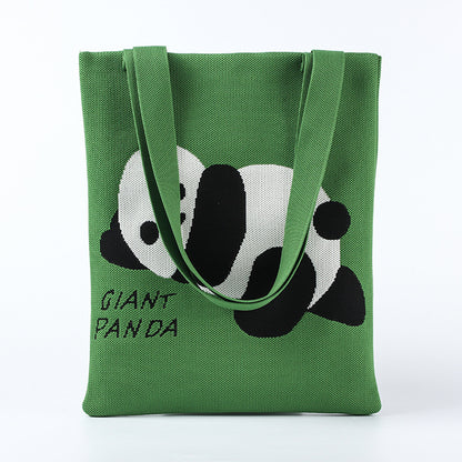 Sac fourre-tout en tricot tendance pour femme en forme de panda pour sacs à bandoulière