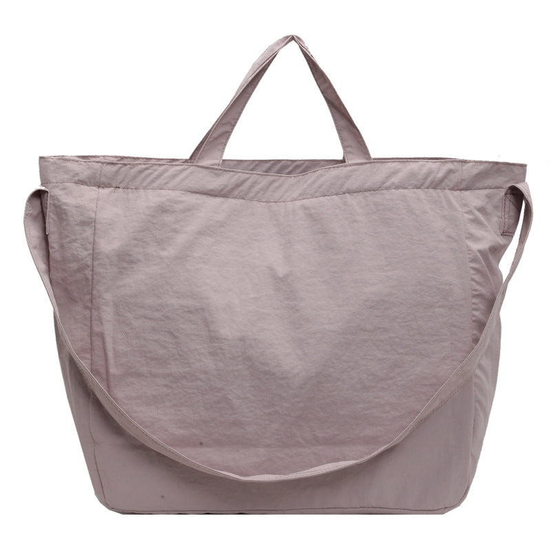 Women's Simple Lightweight Woven Large Capacity Solid Shoulder Bags