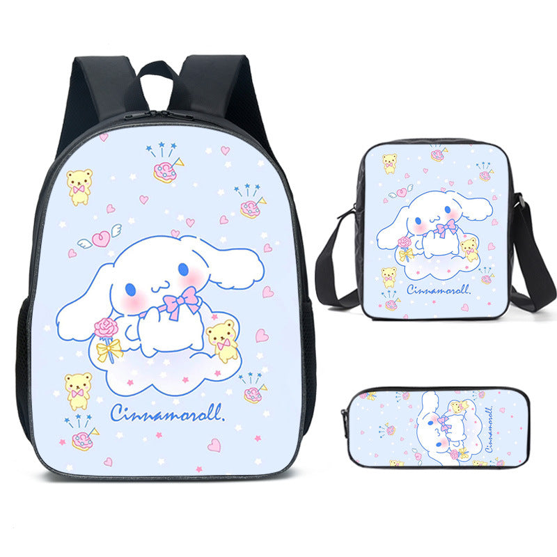 Ensemble de trois cartables uniques pour enfants avec motif de clown de dessin animé pour élèves du primaire