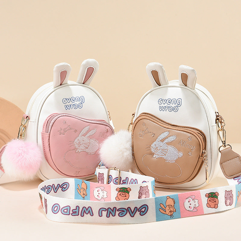 Children's Western Style Cute Rabbit Pattern Children's Shoulder Bags