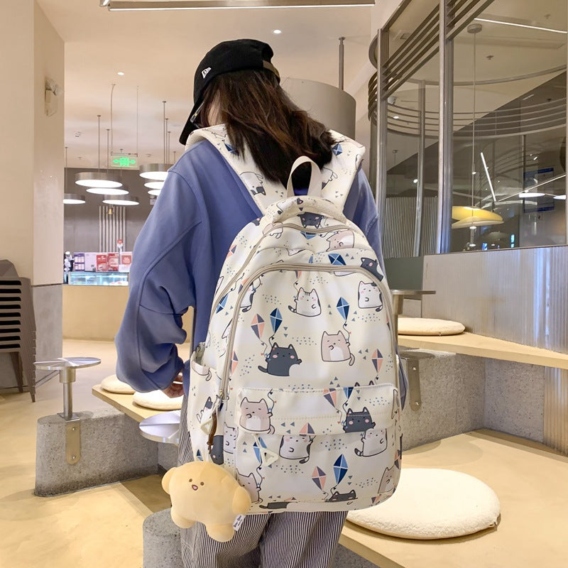 Women's Style For Junior Cute Cat Print Backpacks