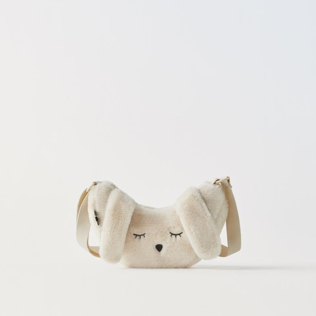 Sac banane pour enfants en peluche brodée avec de longues oreilles de lapin