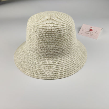 Chapeau de soleil en papier paille d'été pour enfants Mini porte-monnaie pour enfants