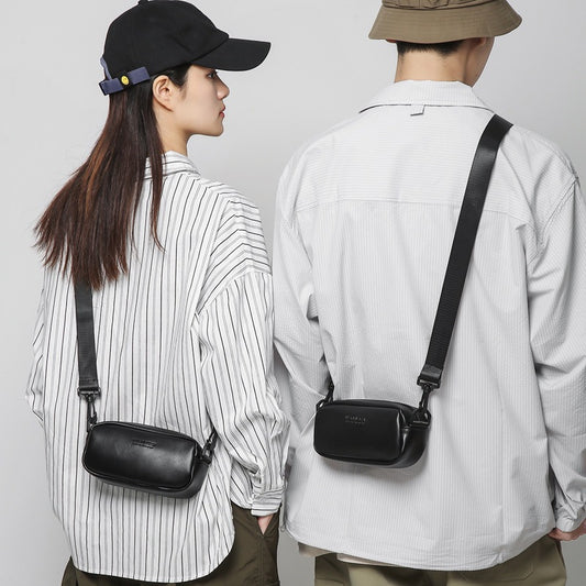 Mini sacs messagers noirs polyvalents de style coréen pour femmes, hommes et hommes