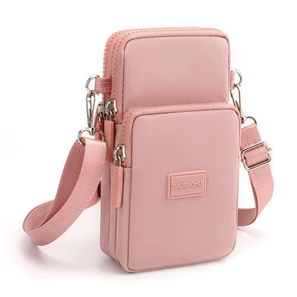 Female Pure Color Mobile Vertical Mini Phone Bags