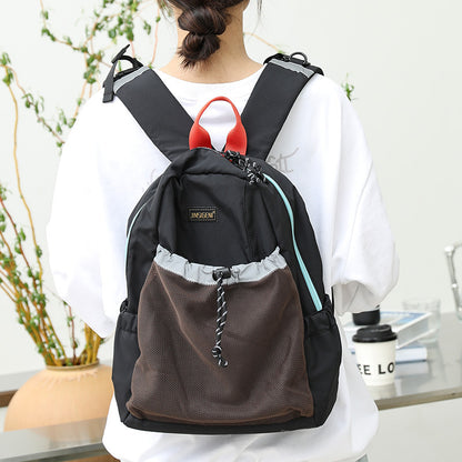 Canvas Nylon Contrast Color Drawstring Fashion Backpacks