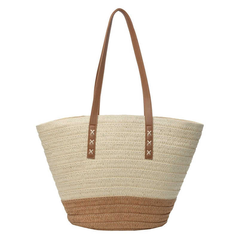 Women's Woven Bucket Beach Fashion Large Capacity Shoulder Bags