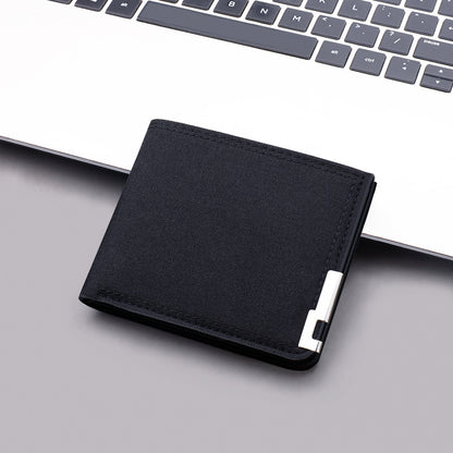 Men's Canvas Short Thin Folding Minimalist Fashion Men's Wallets