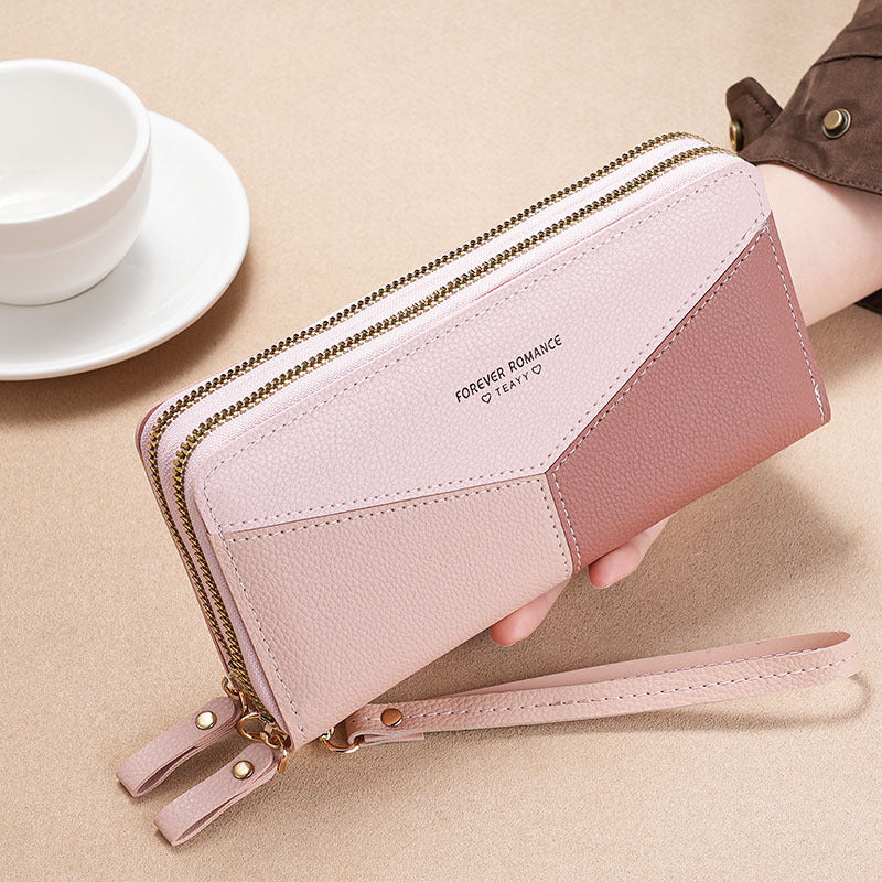 Women's Clutch Stitching Contrast Color Large Capacity Ladies Wallets