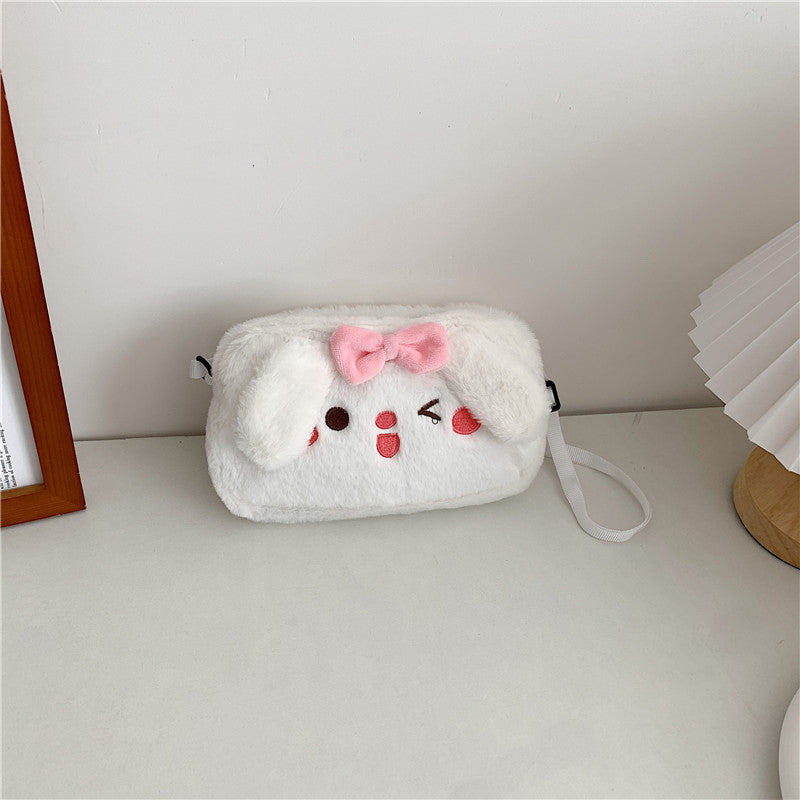 Women's Plush Clow Make-up Cute Birthday Gift Crossbody Bags