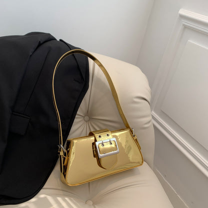 Sacs à bandoulière baguette en cuir verni brillant pour femmes