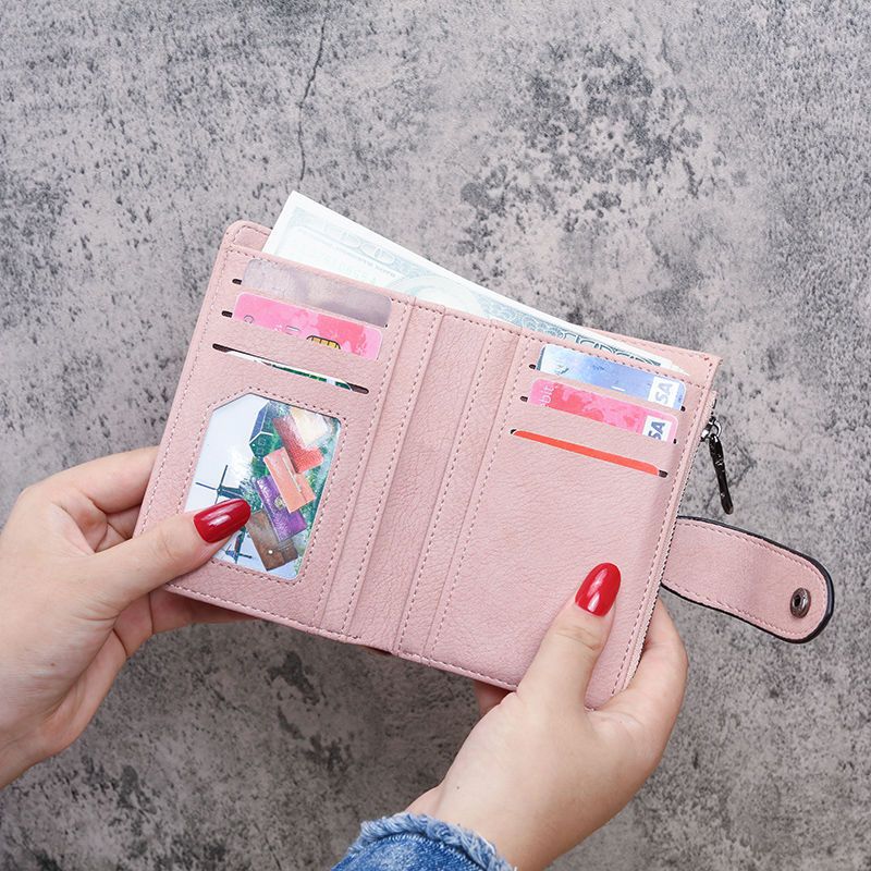 Women's Fashion Sweet Small Korean Cute Folding Ladies Wallets