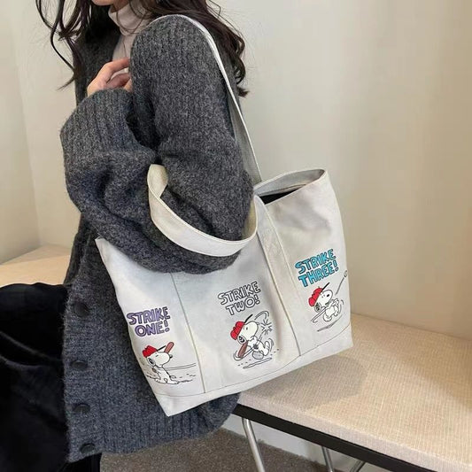 Women's Canvas Large Capacity Korean Fashion Portable Shoulder Bags