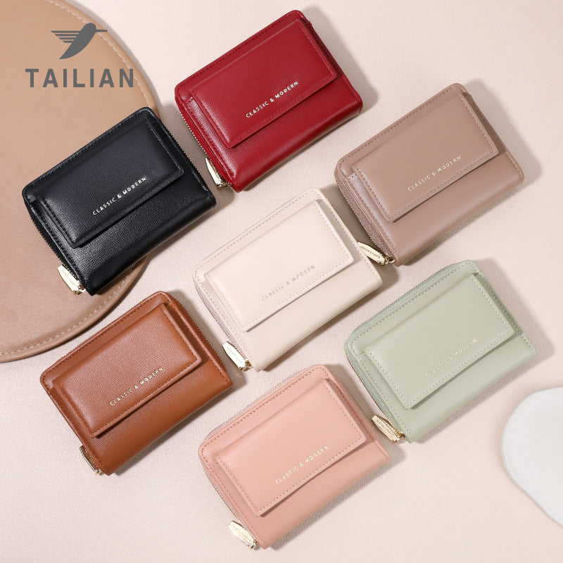 Women's Solid Color Simple Multiple Slots Korean Ladies Wallets