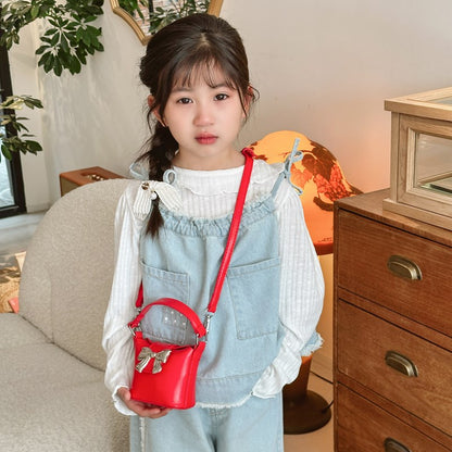 Children's Wind Bow Mini Chain Retro Quality Children's Shoulder Bags