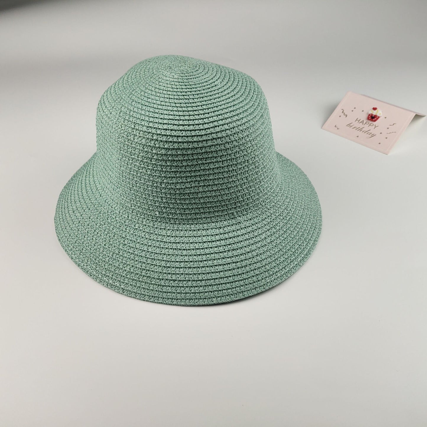 Chapeau de soleil en papier paille d'été pour enfants Mini porte-monnaie pour enfants