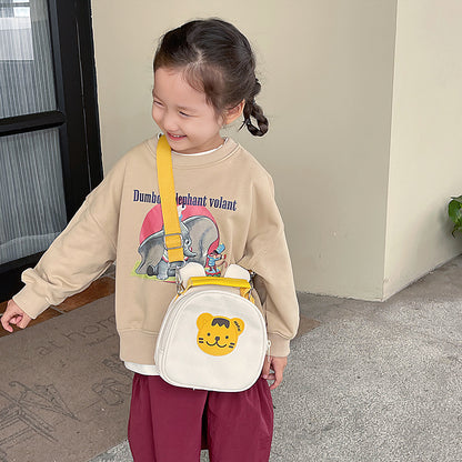 Sacs à bandoulière polyvalents pour enfants avec motif d'ours mignon et contraste de couleurs