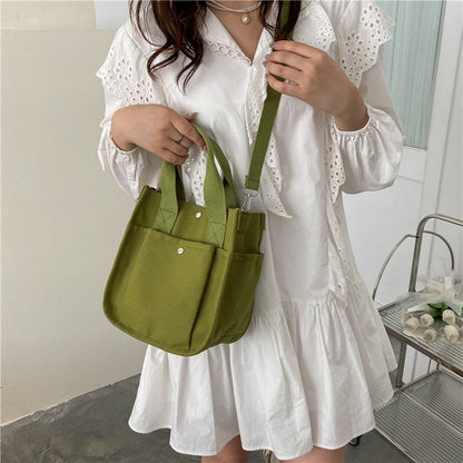 Fashion Glamorous Canvas Summer Solid Color Handbags