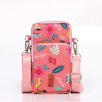 Korean Style Printed Nylon Mini Mobile Phone Bags