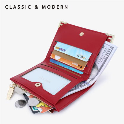 Short Female Korean Simple Two Fold Ladies Wallets