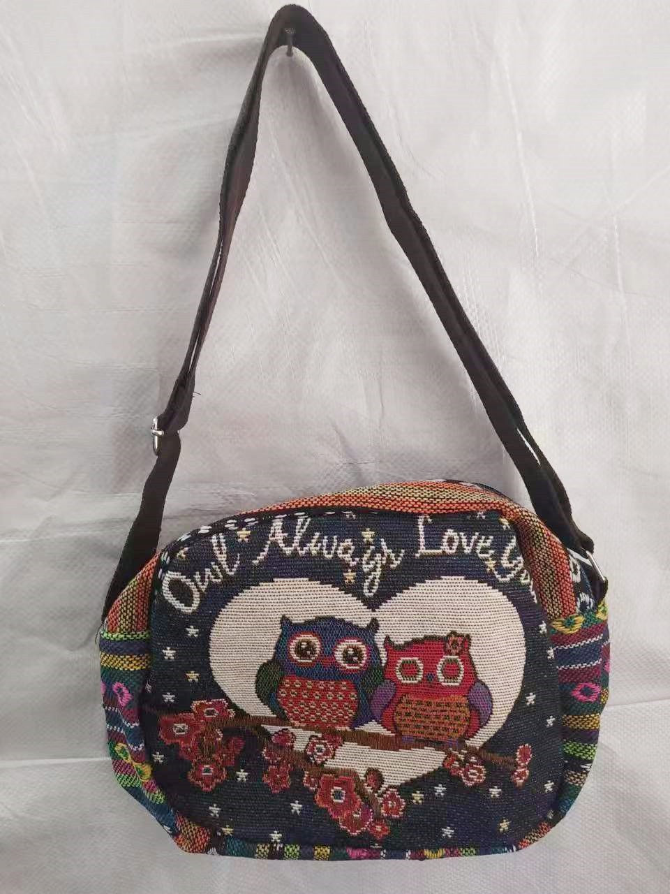 Cute Female Embroidered Elephant Owl Summer Crossbody Bags