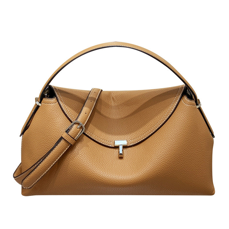 Women's Simple Commute Grain Surface Shape Flap Handbags