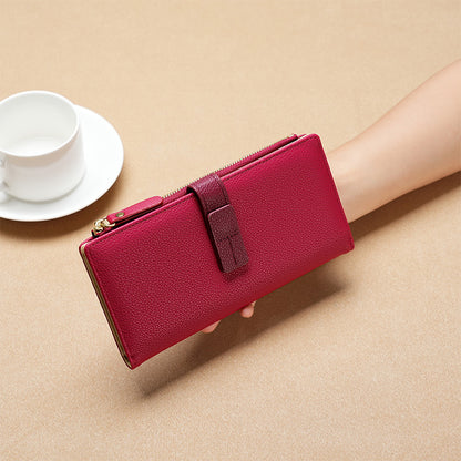 Women's Long Clutch Contrast Color Fashion Zipper Ladies Wallets