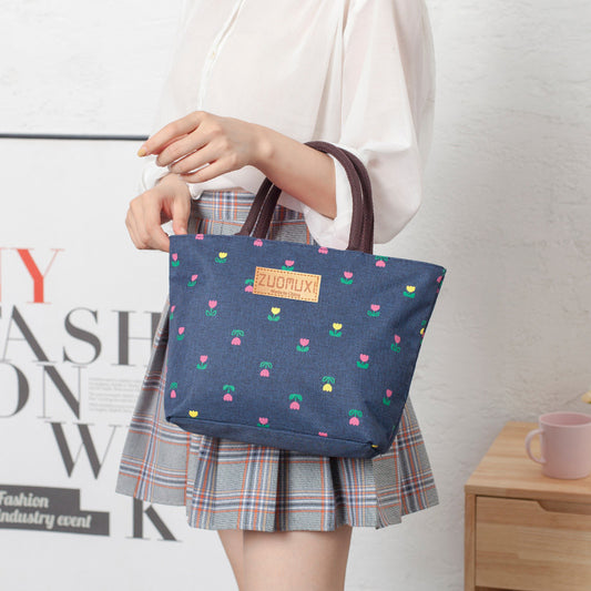 Women's Fashion Large Capacity Lunch Printed Cloth Handbags