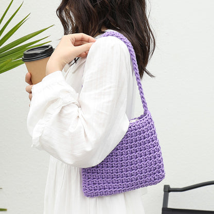 Women's Style Artistic Woven Fashion Cotton Thread Hollow Bags