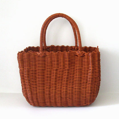 Women's Woven Hand Vegetable Basket Leisure Beach Handbags