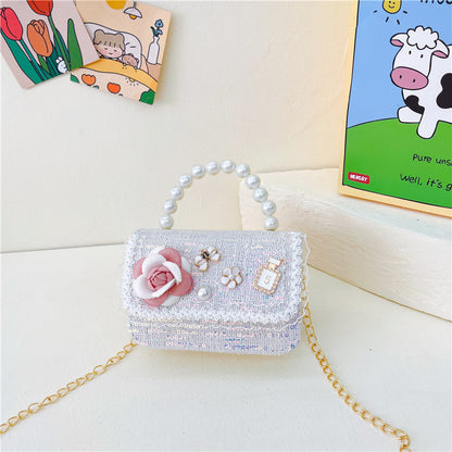 Children's Princess Style Chain Pearl Hand Trendy Children's Shoulder Bags