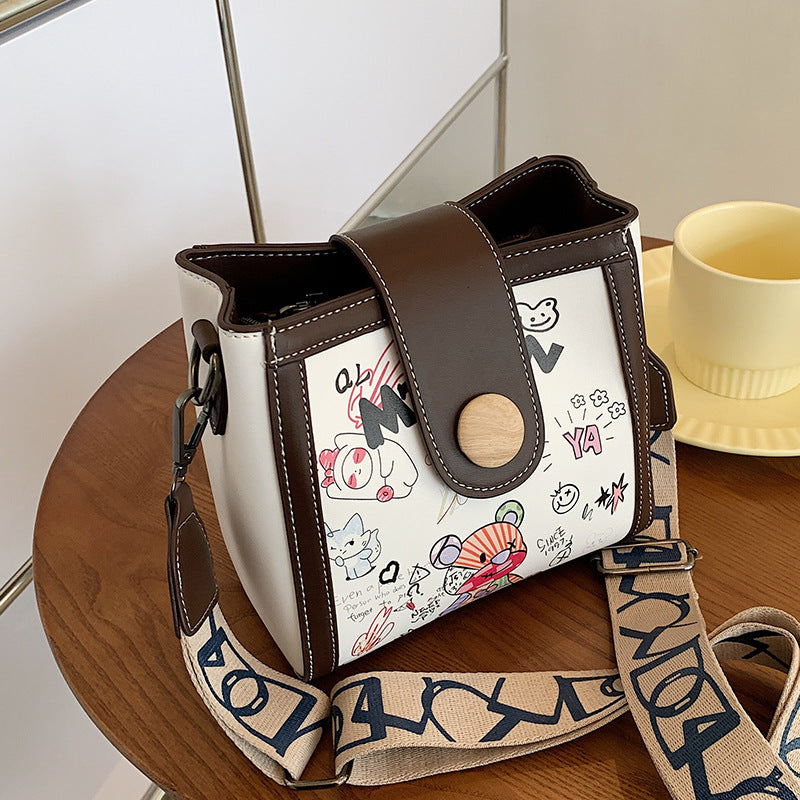 Women's Fashionable Fashion Bucket Bear Iti Broadband Children's Shoulder Bags