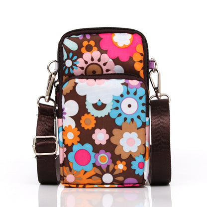 Korean Style Printed Nylon Mini Mobile Phone Bags