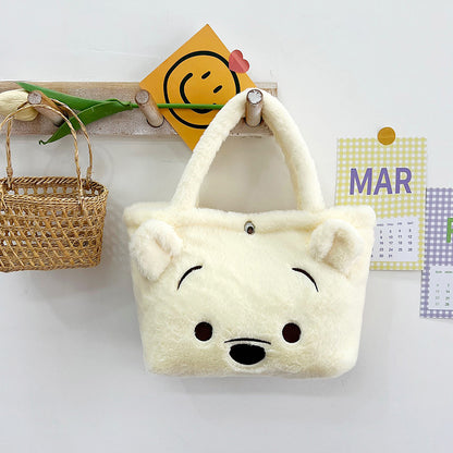 Children's Cute Cartoon Furry Portable Large Capacity Children's Shoulder Bags