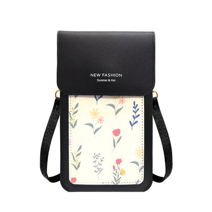 Stylish Touch Screen Thin Printed Mini Phone Bags