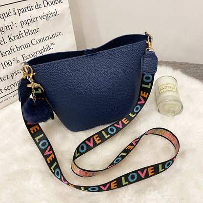 Attractive Printing Girdle Litchi Pattern Decoration Crossbody Bags