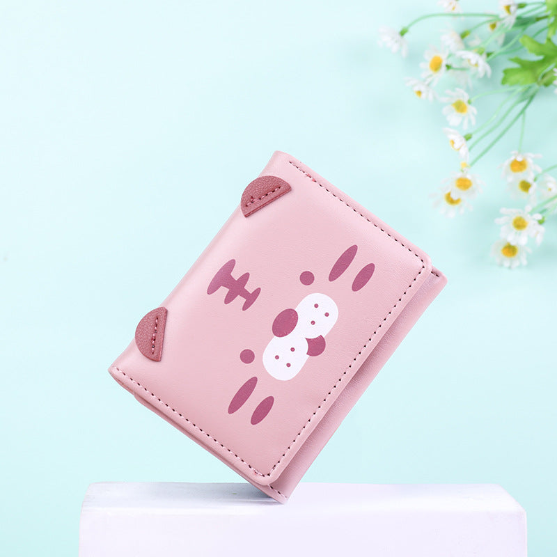 Women's Style Tri Fold Short Primary Cute Ladies Wallets