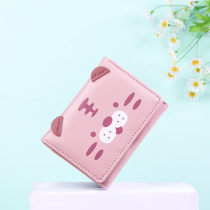 Women's Style Tri Fold Short Primary Cute Ladies Wallets