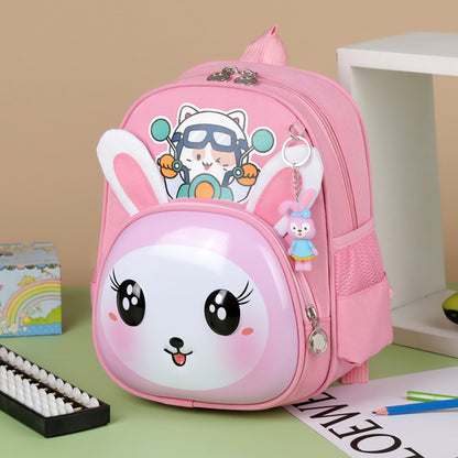 Sacs d'école primaires à motif de lapin mignon avec motif de dessin animé