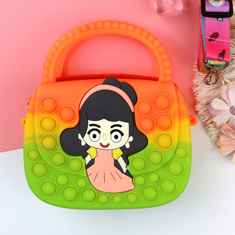 Killer Pioneer Cartoon Color Silicone Portable Children's Coin Purse