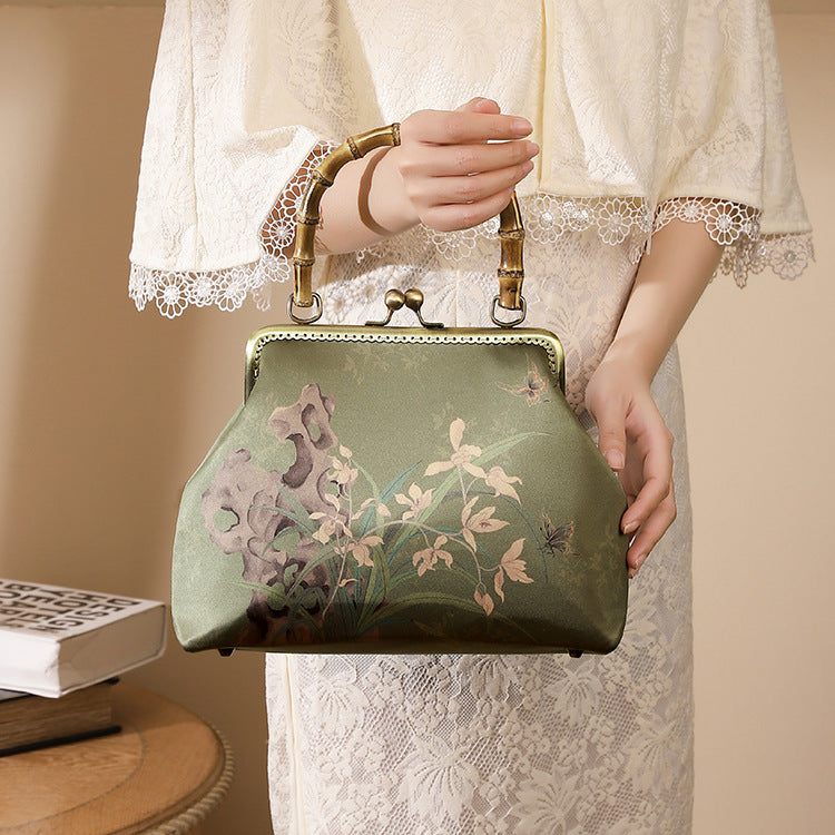 Yarn Printed Ancient Style Cheongsam Banquet Handbags