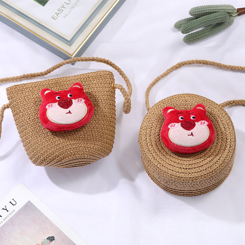 Children's Small Cartoon Doll Cute Straw Woven Children's Coin Purse