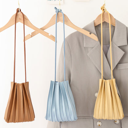 Pleated Korean Simple Mini Western Style Crossbody Bags