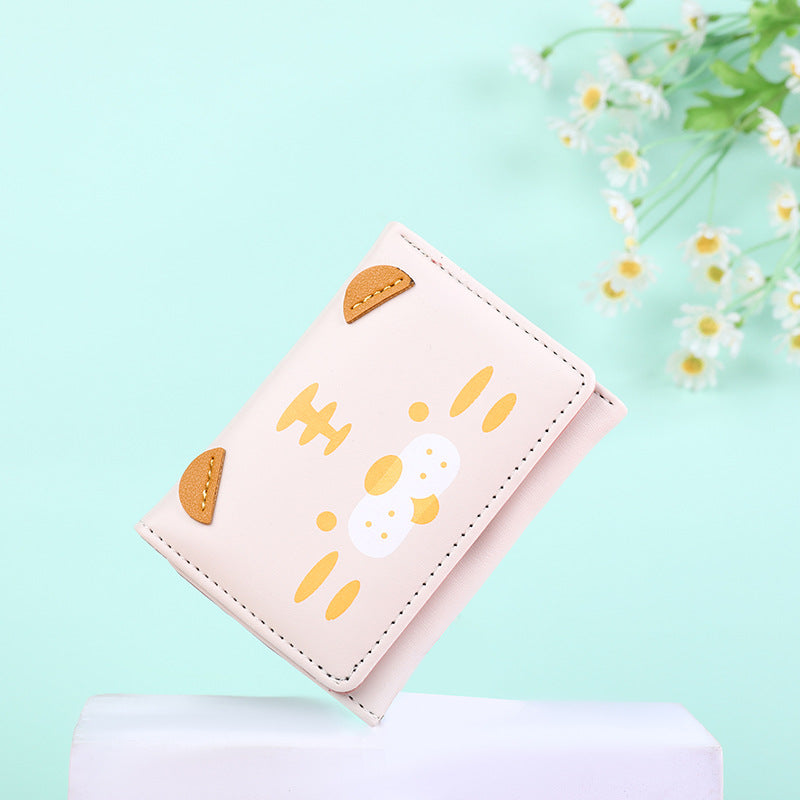 Women's Style Tri Fold Short Primary Cute Ladies Wallets