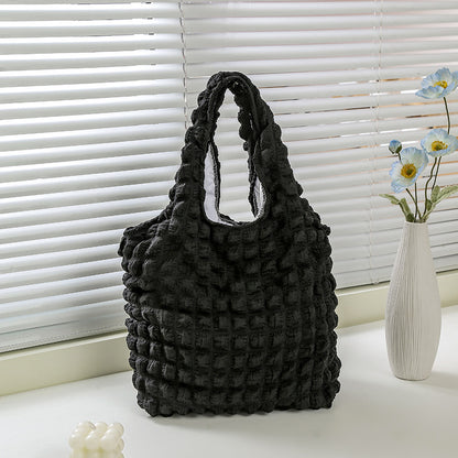 Style Cloud Bubble Grid Flower Vest Female Shoulder Bags