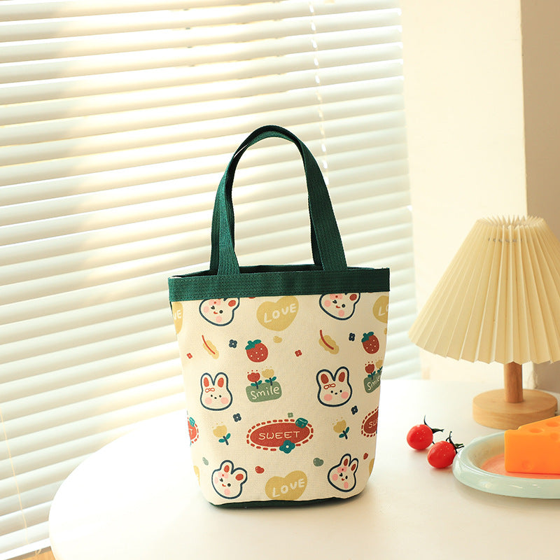 Large Capacity Cartoon Canvas Family Lunch Box Handbags